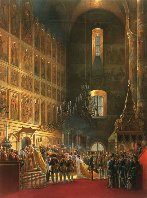 1856 Anointing Tsar Alexander Ii At His Coronation Romanov Russian