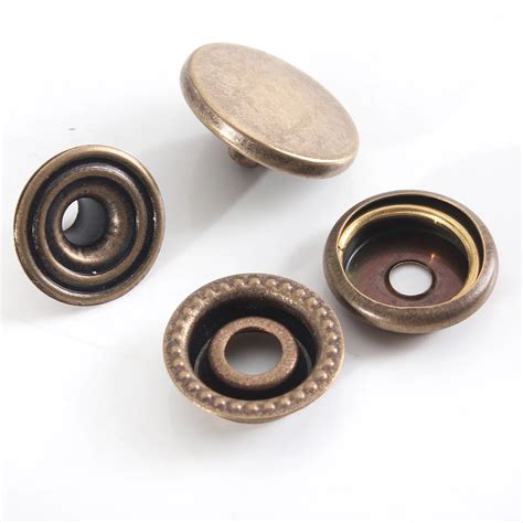 15pcs 121517mm Metal Snap Fastener Press Stud Buttons Poppers Leather