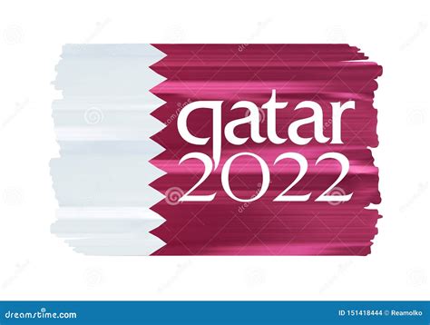 Qatar 2022 World Cup Emblem With Flag Editorial Stock Image