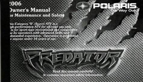 polaris predator 500 manual