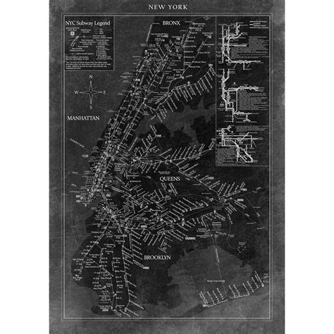 New York City Map 20l X 30h Vintage City Maps Touch Of Modern