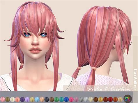 Studio K Creation Animate Hair 88 Yuno Gasai Sims 4 Hairs