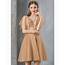 Champagne Short Lace Aline Party Dress Pretty With Puffy Sleeves 