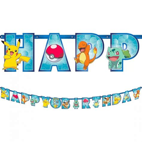 Pokemon Jumbo Birthday Banner Pokemon Party Supplies Mypartybox