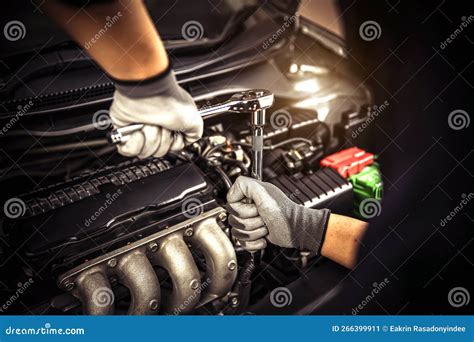 Car Care Maintenance And Servicing Close Up Hand Technician Auto