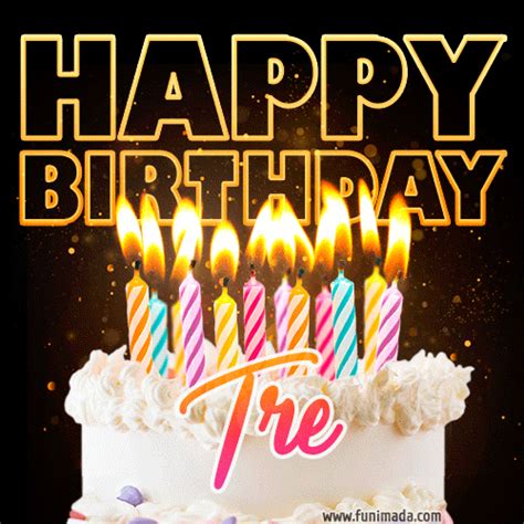 Tre Animated Happy Birthday Cake  For Whatsapp — Download On