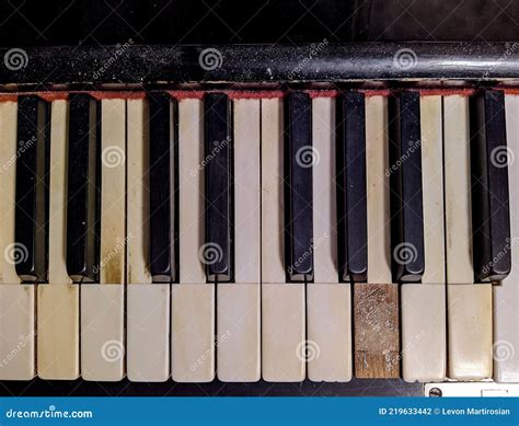 Old Piano Keys Top View Closeup Photo Stock Photo Image Of Page