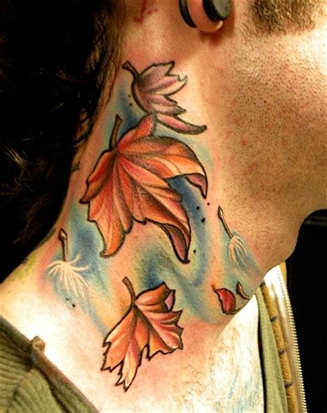 40 Unforgettable Fall Tattoos Autumn Tattoo Fall Leaves Tattoo Neck