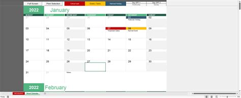 Activity Calendar Template Excel