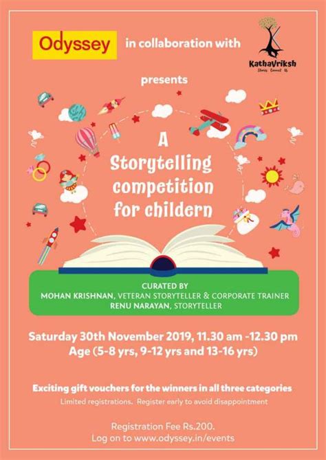 Storytelling Competition At Odyssey On 30th November 2019 Kids Contests