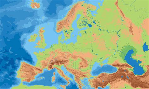Mapa físico de Europa Tamaño completo Gifex