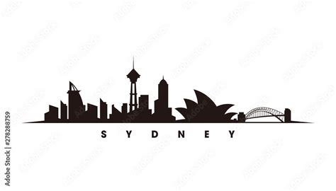 Sydney Skyline And Landmarks Silhouette Vector Stock Vector Adobe Stock