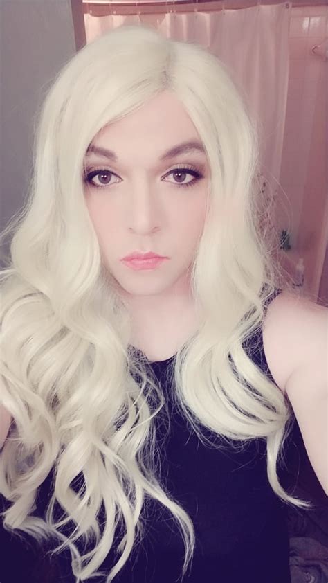 i m back and in blonde crossdressing