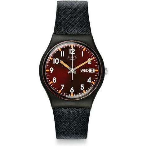 Swatch Swatch Originals Sir Red Red Dial Silicone Strap Unisex Watch