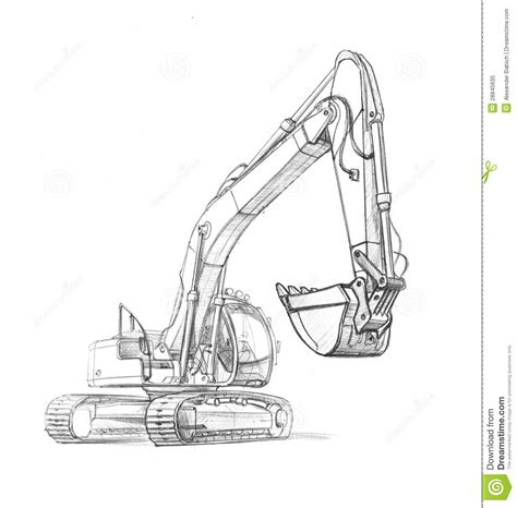 Drawing Excavator Royalty Free Stock Photo Image 28845635