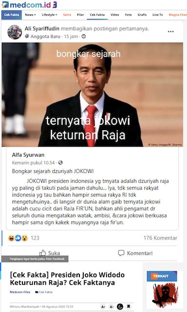 Cek Fakta Presiden Jokowi Palsukan Identitas Kedua Orangtuanya Hoaks