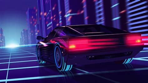 Only the best hd background pictures. Retrowave Neon Racing 4K wallpaper | Computer wallpaper ...