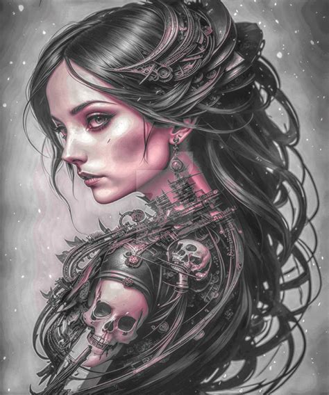 Craftsmanship Bones Gothic Woman Dark Skulls Roses By Sytacdesign On Deviantart