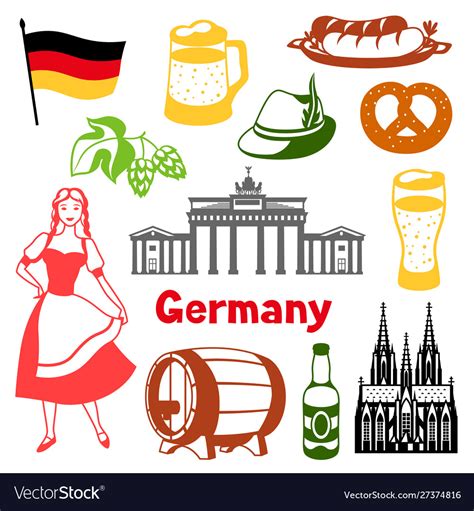 German Icons Set Germany National Traditional Vector Image