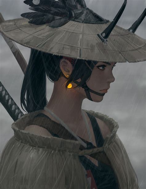 Original Character Anime Girl Guweiz Zw Gu Samurai Female