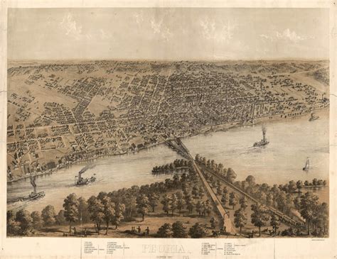 Historic Map Peoria Il 1867 World Maps Online