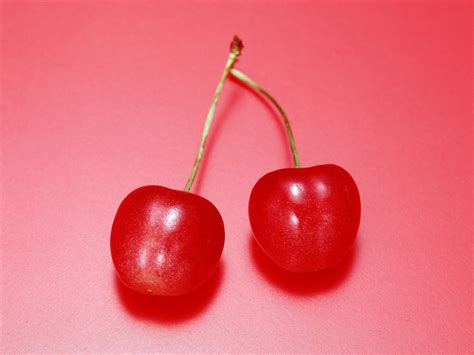 Two Red Cherries Hd Wallpaper Wallpaper Flare