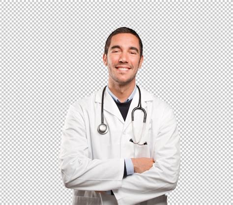 Premium Psd Confident Doctor Against White Background