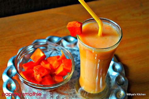 Papaya Smoothie Recipe Nithyaskitchen