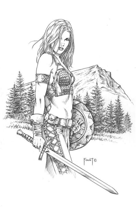 Athala Barbarian Warrior By Mitchfoust Warrior Drawing Fantasy Art