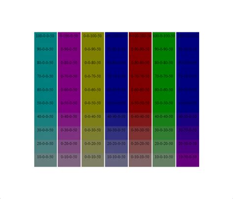 Free 8 Sample Cmyk Color Chart Templates In Pdf Ms Word