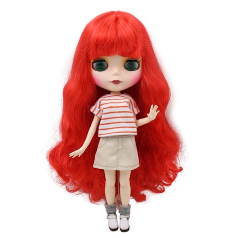 Blyth Nude Doll Cm White Skin Tone Red Curly Hair With Bangs My Xxx