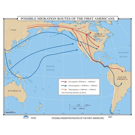 Possible Migration Routes Of The First Americans Map Shop Us