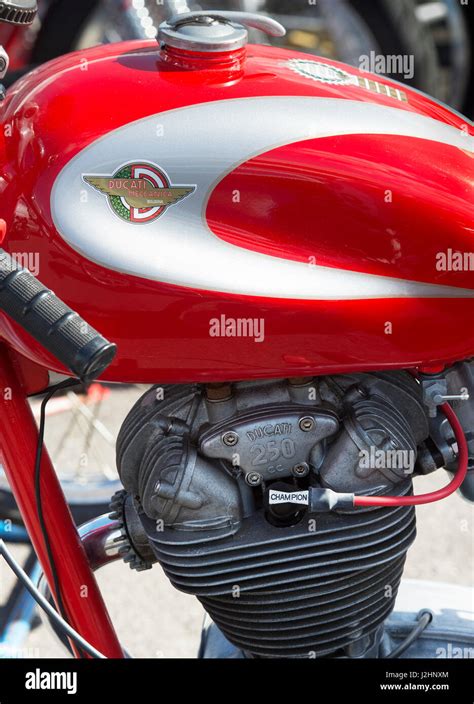 Vintage Ducati 250cc Motorcycle Detail Uk Stock Photo Alamy