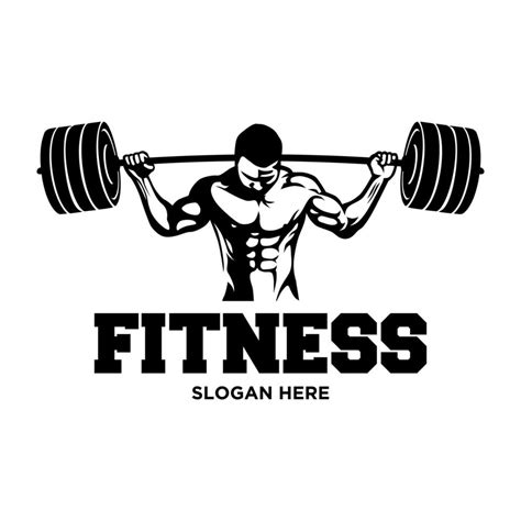 Fitness Logo Template Gym Club Logotype Sportsman Silhouette