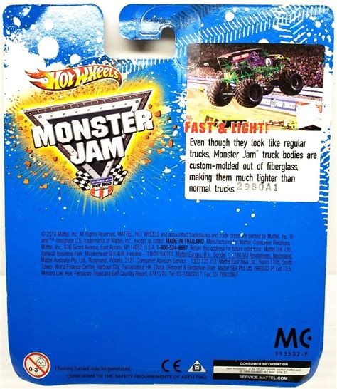 Grinder Monster Jam 680 Red Wdecals “1st Edition 2010 Series