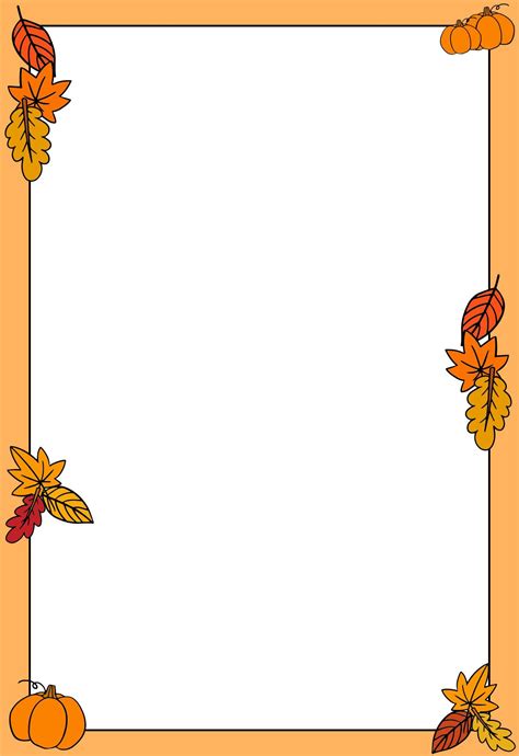 Printable Fall Borders For Word Documents Fall Borders Page Borders