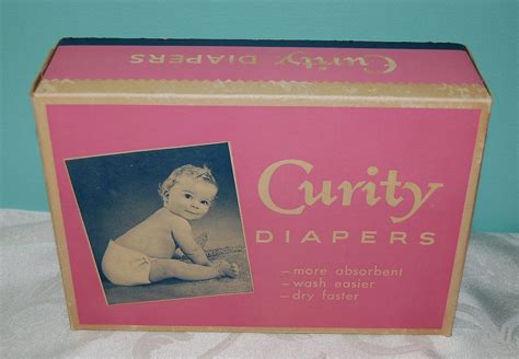 Vintage Nib 1957 Curity Cloth Baby Diapers 1 Dozen Box Never Opened