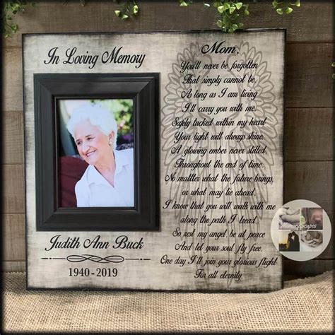 A selection of thoughtful bereavement gift ideas. You'll Never be Forgotten Picture Frame Gift for Funeral ...
