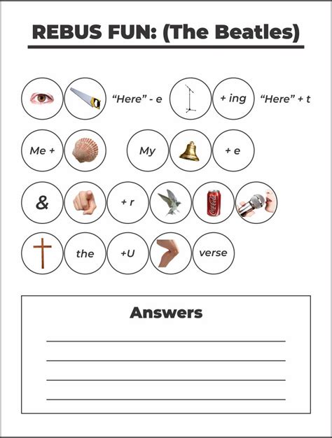 7 Best Images Of Printable Rebus Puzzles With Answers