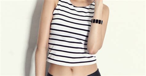 [dabagirl] Striped Crop Tank Top Kstylick Latest Korean Fashion K Pop Styles Fashion Blog