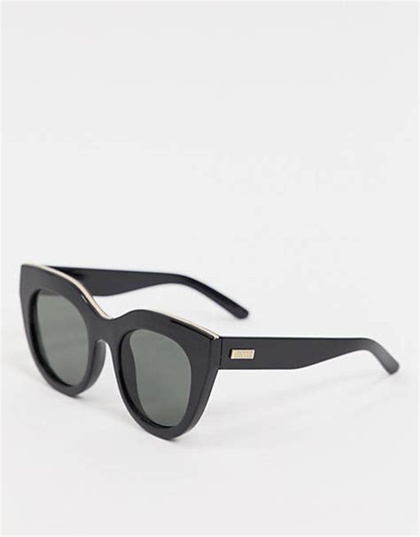 le specs oversized cat eye sunglasses in black asos