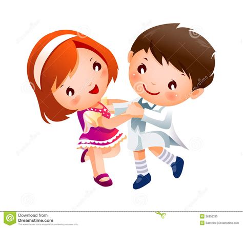 Boy And Girl Dancing Stock Vector Illustration Of Drawing