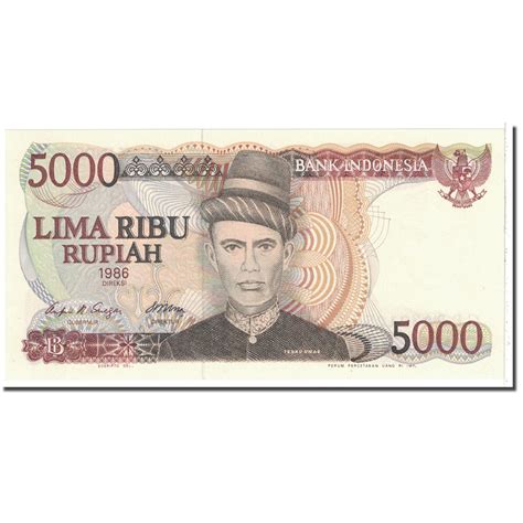 122774 Banknote Indonesia 5000 Rupiah 1986 Km125a Unc63 Ebay
