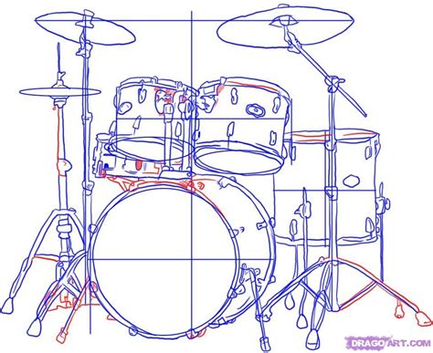 How To Draw A Drum Set Ng