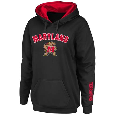Womens Stadium Athletic Black Maryland Terrapins Arch And Logo Pullover