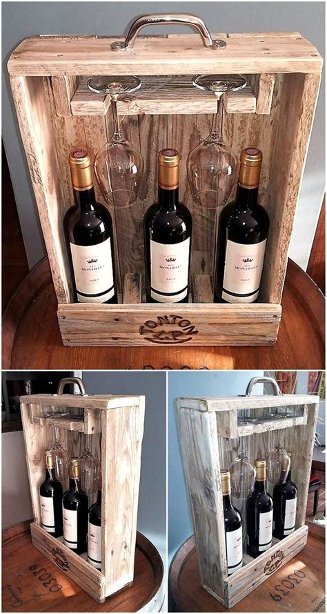 Message us today and let us design some special etched glasses just for. pallets wood bottle and glass holder | Винная полка ...