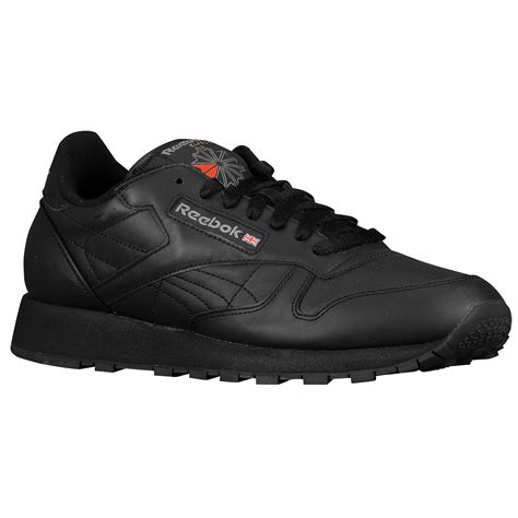 Reebok Classic Leather Running Shoes In Black For Men Save 20 Lyst