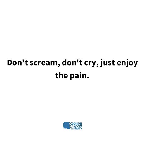 Dont Scream Dont Cry Just Enjoy The Pain Spruch Des Tages
