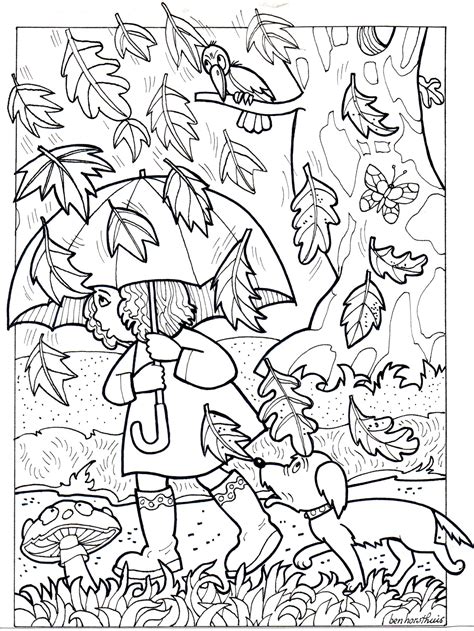 Kleurplaat Herfst Kleurplaten Sketch Coloring Page