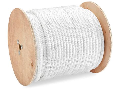 Solid Braided Nylon Rope 58 X 500 White S 17652 Uline